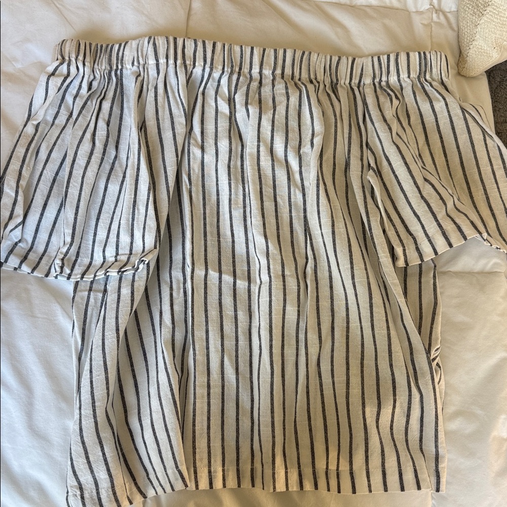Smell the Roses Black and White Striped Top